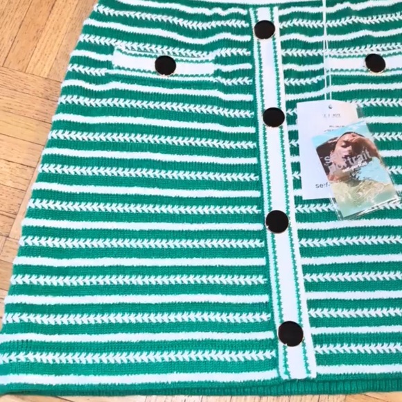 Self Portrait green rope knit mini skirt - Picture 7 of 9